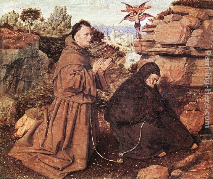 Stigmatization of St Francis painting - Jan van Eyck Stigmatization of St Francis art painting